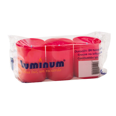 Velon ofrenda Luminum pack 3 rojo