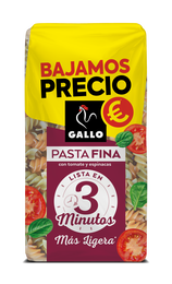 Hélices pasta fina con vegetales tomate y espinacas Gallo 400g