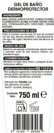 Gel de baño Bodyplus 750 ml dermo