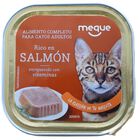 Comida h&uacute;meda gato Meque tarrina rico en salm&oacute;n 100g