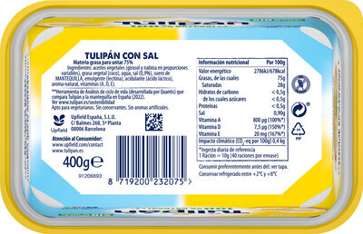 Materia grasa con sal para untar Tulipán 400g