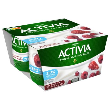 Bífidus probiótico Activia 0% pack 4 frutos rojos
