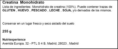 Creatina monohidrato Just Loading 255g