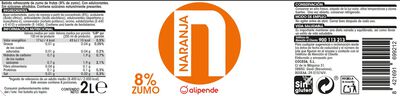 Refresco naranja Alipende botella 2l zero