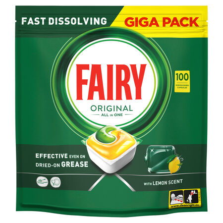 Detergente lavavajillas cápsulas Fairy 100 unidades original