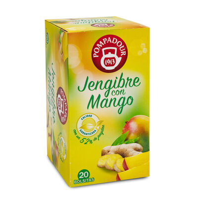 Infusión de jengibre y mango Pompadour 20 unidades