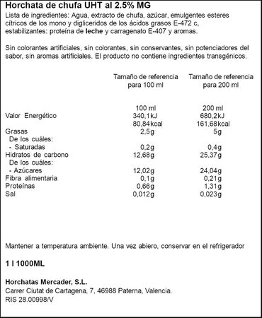 Horchata Mercader 1l
