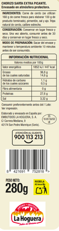 Chorizo sarta picante Alipende pieza 280g