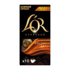 Caf&eacute; espresso origen colombia intensidad 8 L'Or 10 c&aacute;psulas