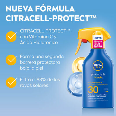 Crema solar pistola protege e hidrata factor de protecci&oacute;n 30 Nivea 250ml