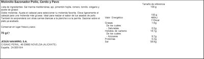 Sazonador de pollo provenzal molinillo Carmencita 45g