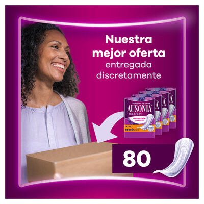 Compresa Ausonia Discreet 12 unidades Extra Protecci&oacute;n Completa