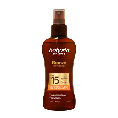 Aceite solar bronceador babaria 100 ml factor 15
