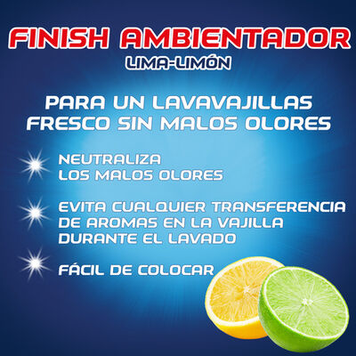 Ambientador para lavavajillas Finish fragancia lima-lim&oacute;n