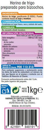 Harina de trigo especial bizcocho con levadura Alipende 1kg