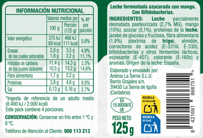 Yogur Bifidus Alipende mango