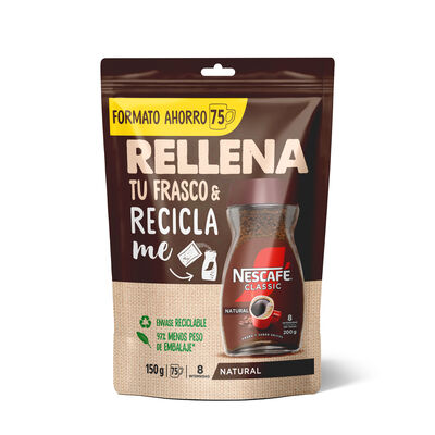 Caf&eacute; soluble natural Nescaf&eacute; Classic 150g