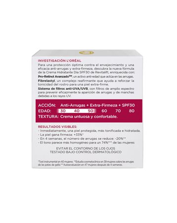 Crema de día L'Oréal Paris Revitalift Crema Hidratante Día SPF 30 50ml