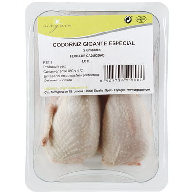 Codorniz bandeja 2 uds 300gr aprox