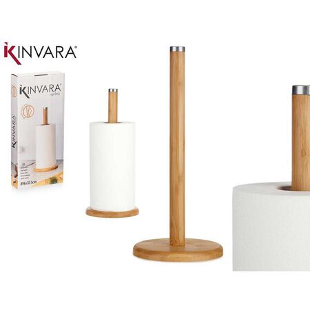 Portarollo Cocina Kinvara Acero Y Bambú
