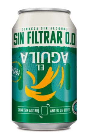 Cerveza rubia sin filtrar 0 0 El Aguila lata 33cl