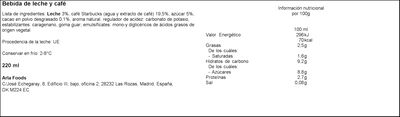 Caf&eacute; capuccino Starbucks 220ml