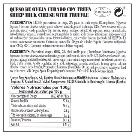Queso de oveja curado Sotuelamos trufado