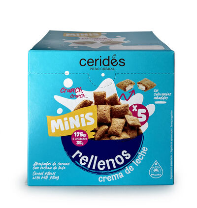 Cereales mini rellenos de crema de leche Cerides 175g