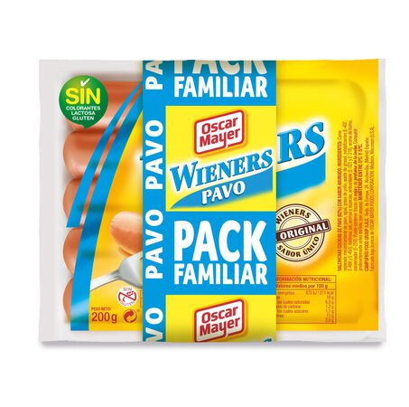 Salchichas de pavo Wieners Oscar Mayer pack 3 x 200g