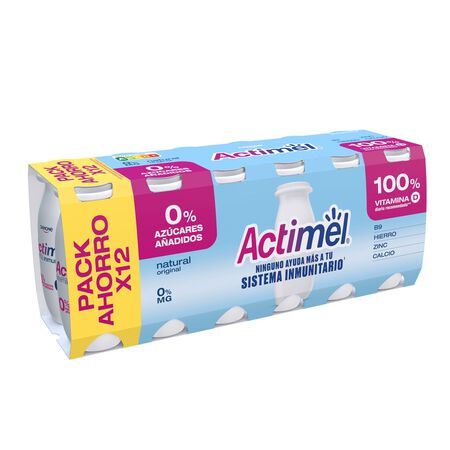 L Casei Actimel 0% MG Danone pack 12 natural
