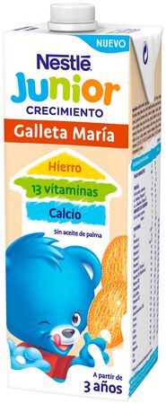 Leche crecimiento Nestl&eacute; junior galleta desde 36 meses 1l