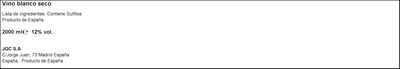 Vino blanco Castillo de Gredos 2l