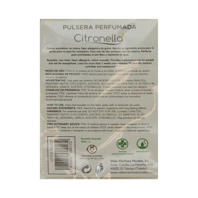 Insecticida pulsera perfumada citronella Lumar Talla L