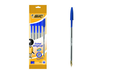 Bolígrafo Cristal Bic 5 Unidades Azul