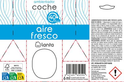 Ambientador coche Lanta 6ml aire fresco