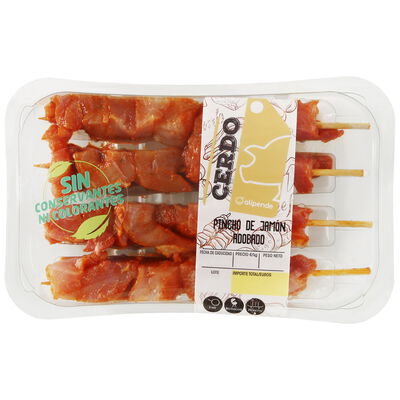 Pincho de jam&oacute;n de cerdo adobado Alipende 4 uds 300g aproximadamente