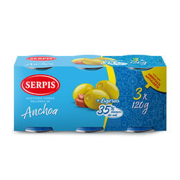 Aceitunas ligeras rellenas Serpis pack 3 3 ud