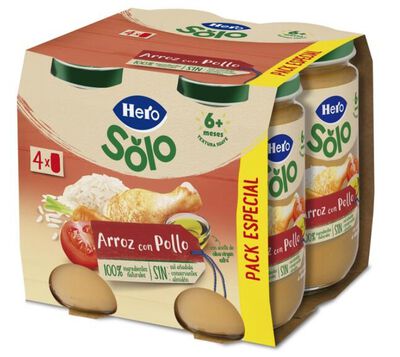 Alimento infantil Hero Solo Arroz con Pollo 4x235 g