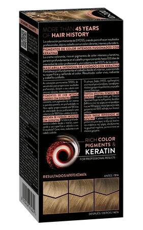 Tinte permanente Syoss n&ordm;7.1 rubio medio con keratina