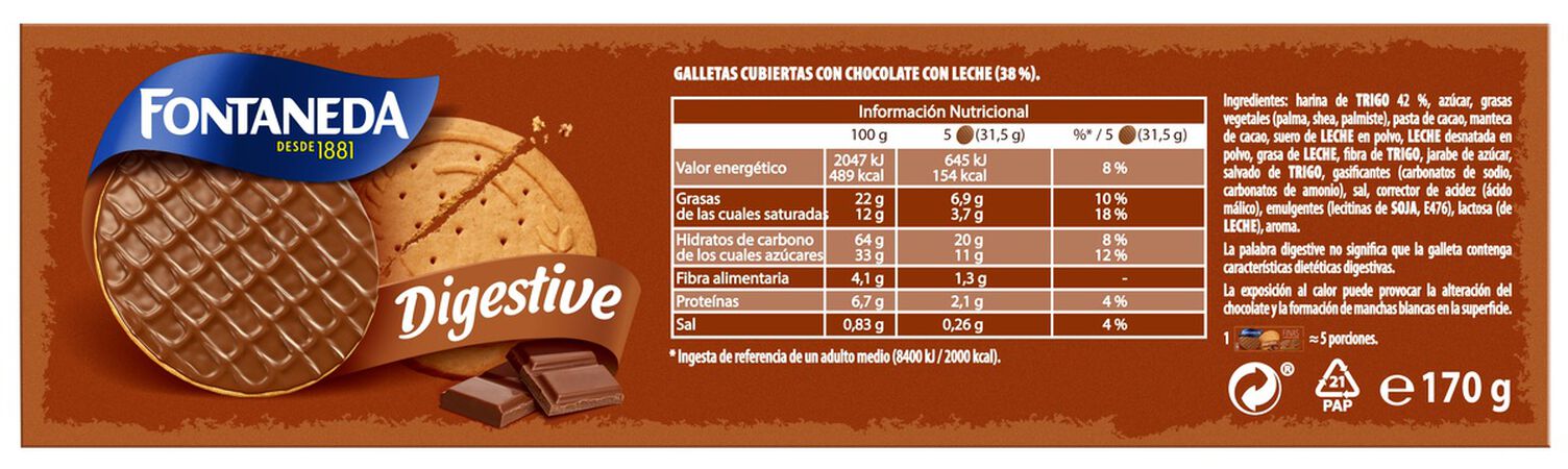 Galletas de chocolate finas Fontaneda 170g