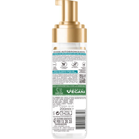 Mousse autobroceador Delial 200ml natural bronze con agua de coco