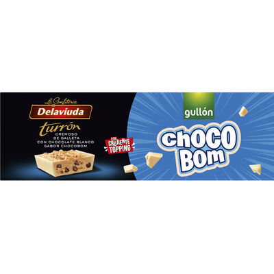 Turrón de praline con chocolate blanco sabor Choco Bom Delaviuda 150g