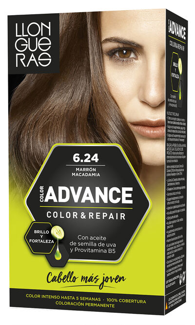 Tinte de cabello Llongueras Color Advance n&ordm;6.24 marr&oacute;n macadamia