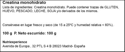 Creatina monohidrato sabor neutro Just Loading 100g
