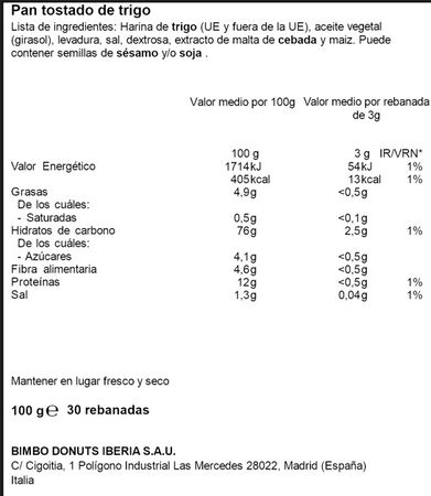 Tostas Mini Ortiz 100g Rectangulares