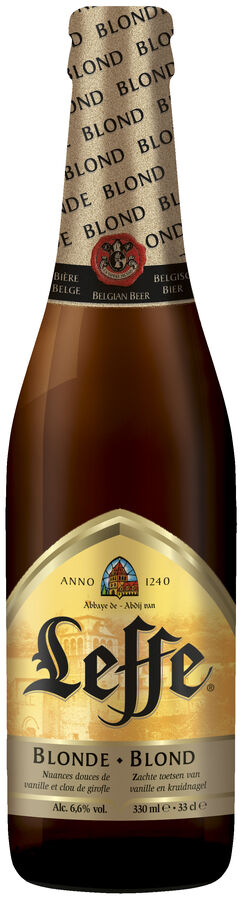 Cerveza belga Leffe Blonde botella 33cl
