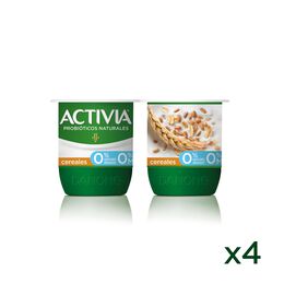 Bífidus Activia fibra desnatado 0% materia grasa pack 4 cereales