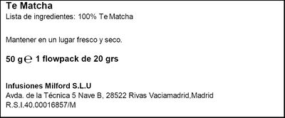 Té verde matcha Undercover 50g