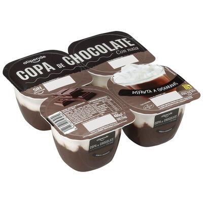 Postre copa chocolate y nata Alipende pack 4
