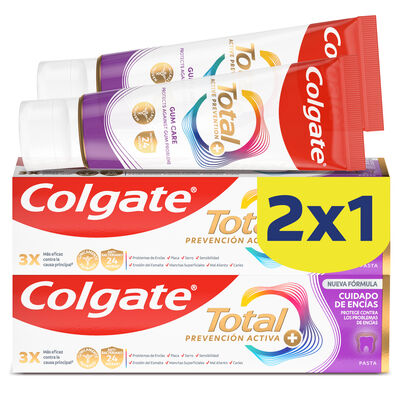 Pasta dental Colgate total 75 ml 2 unidades prevención activa